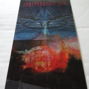INDEPENDENCE DAY ID4 OVERSIZED 3D HOLOGRAM LENTICULAR PROMO CARD FOX VIDEO 1996